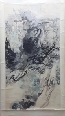 张宝珠作品约4.5平尺泰山轴